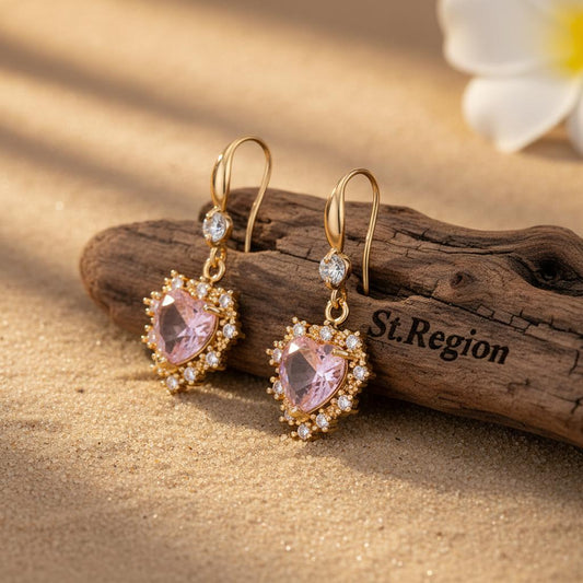 pink acrylic drop earrings for women St.Region