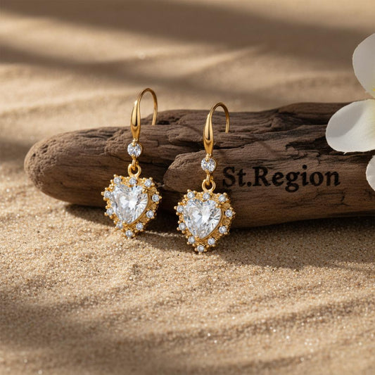 pink acrylic drop earrings for women St.Region