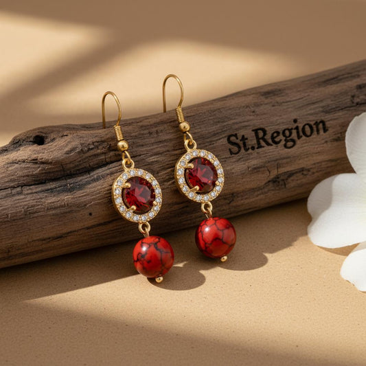 pink acrylic drop earrings for women St.Region