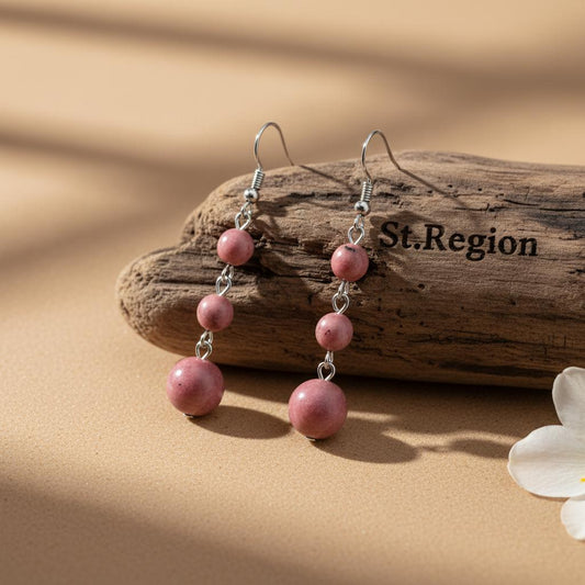 pink acrylic drop earrings for women St.Region