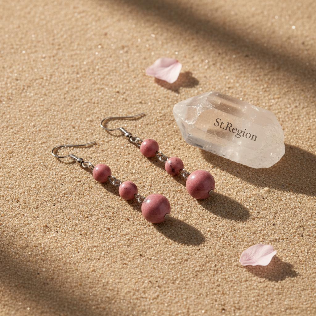 Red Jade and Silvertone Tiered Ball Hook Earrings, silver drop earrings for women, vintage-inspired design, detail close-up