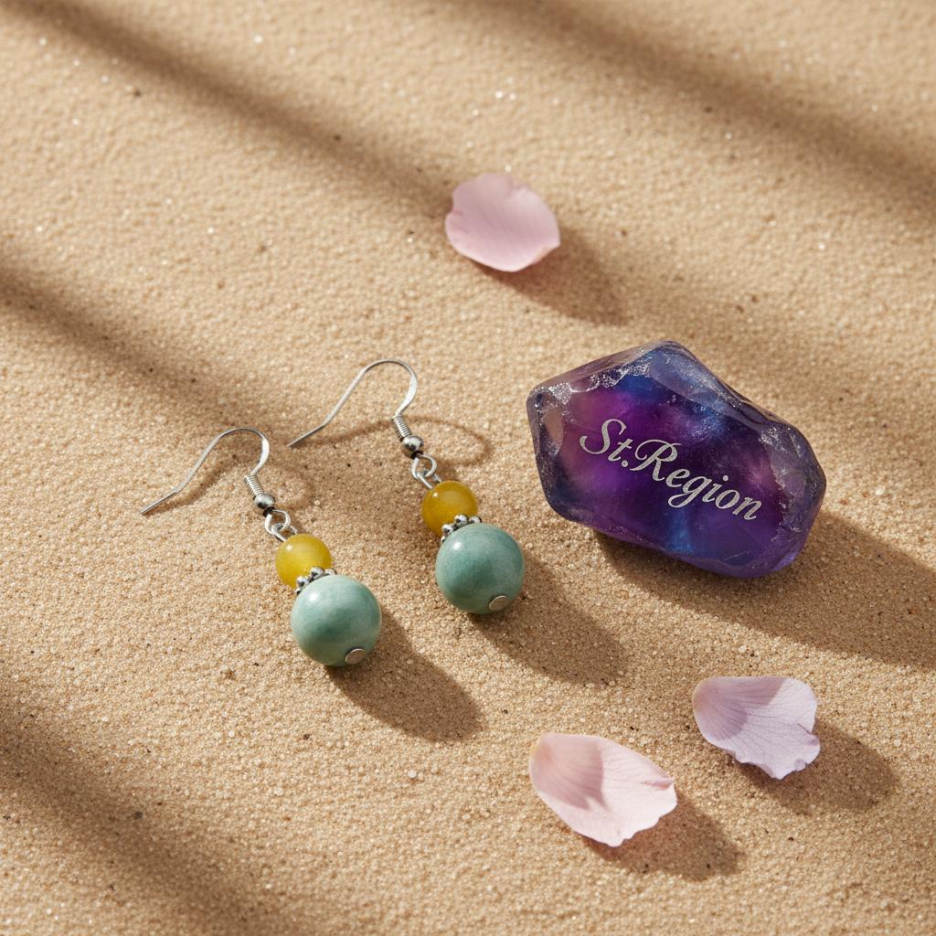 Yellow and Green Jade Silvertone ‌Gourd‌-Shape Hook Earrings, silver drop earrings for women, detail close-up