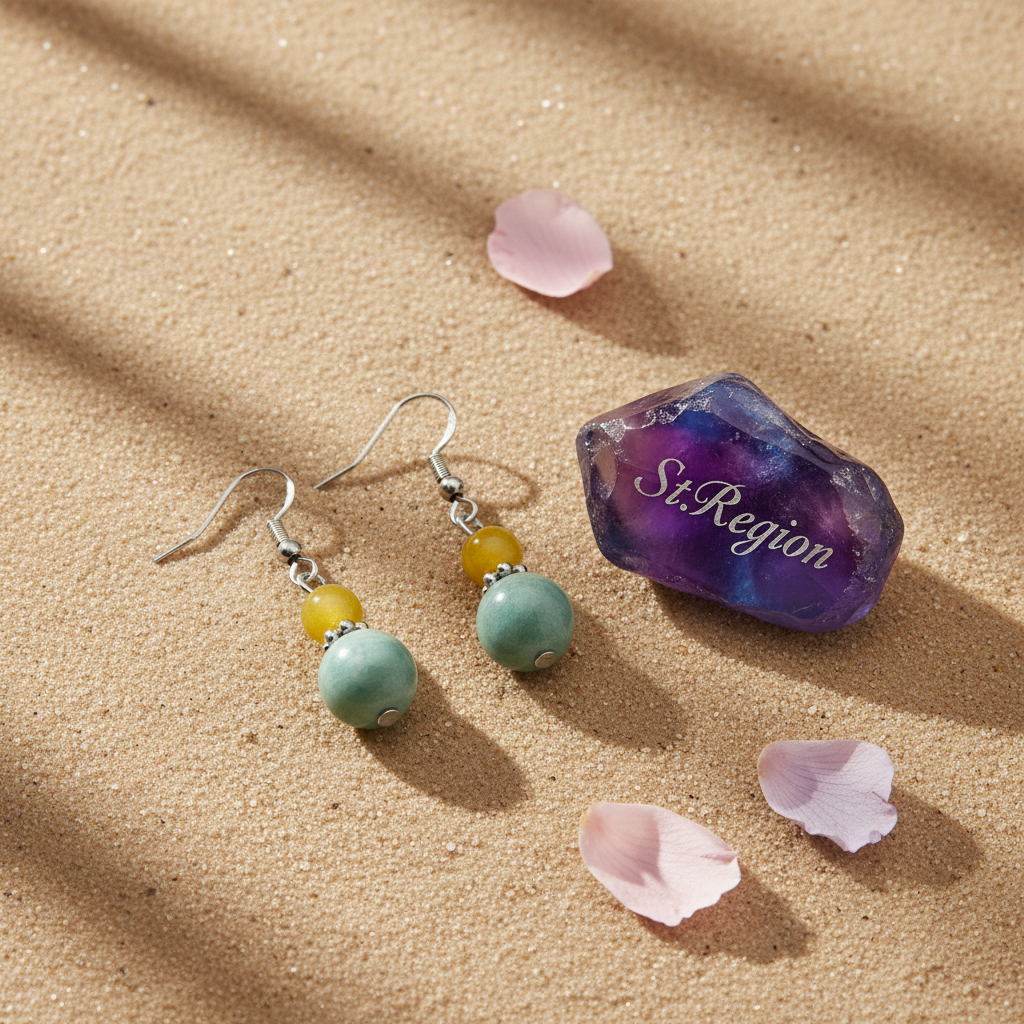 Yellow & Green Jade Silvertone ‌Gourd‌-Shape Hook Earrings - Street Region