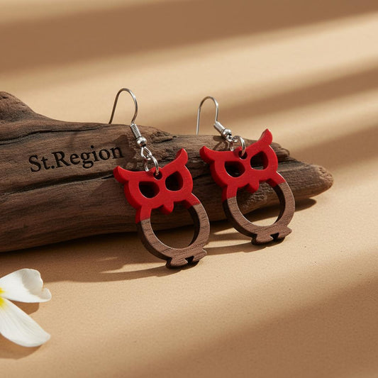 pink acrylic drop earrings for women St.Region