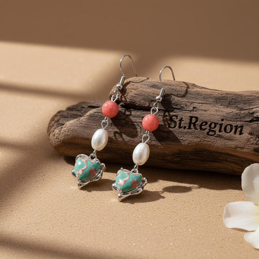 pink acrylic drop earrings for women St.Region