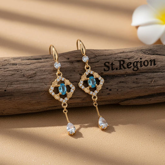 pink acrylic drop earrings for women St.Region