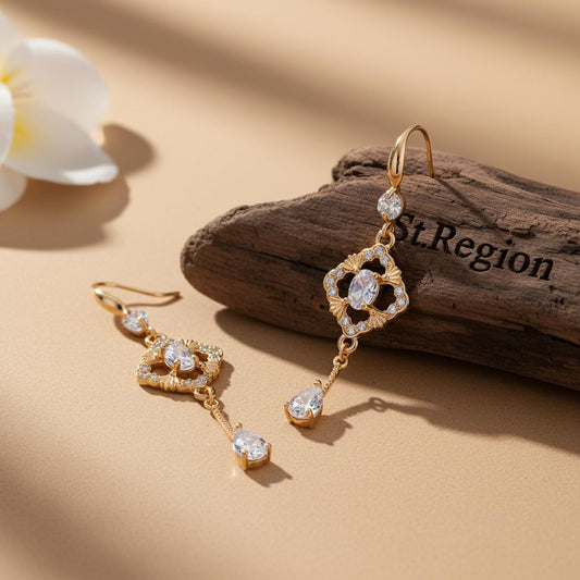 pink acrylic drop earrings for women St.Region