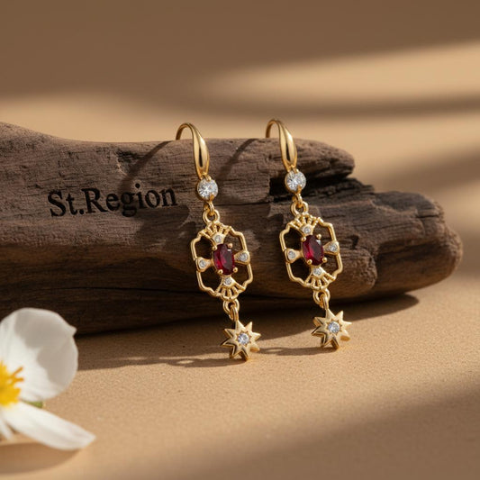 pink acrylic drop earrings for women St.Region