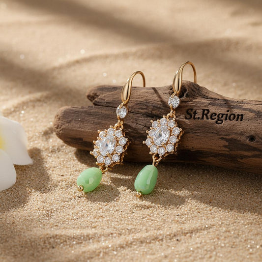 pink acrylic drop earrings for women St.Region