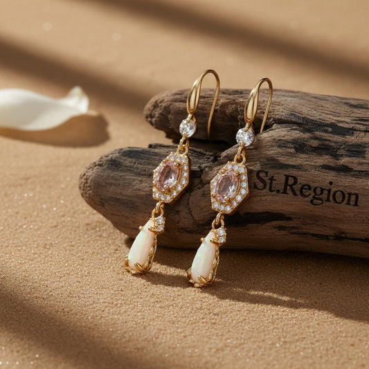 pink acrylic drop earrings for women St.Region