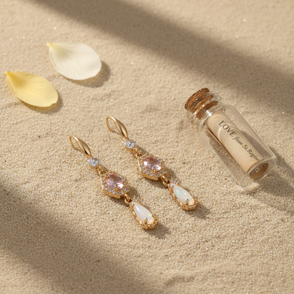 Pink Crystal & Jade Cubic Zirconia Goldtone Hexagon Drop Earrings - Street Region