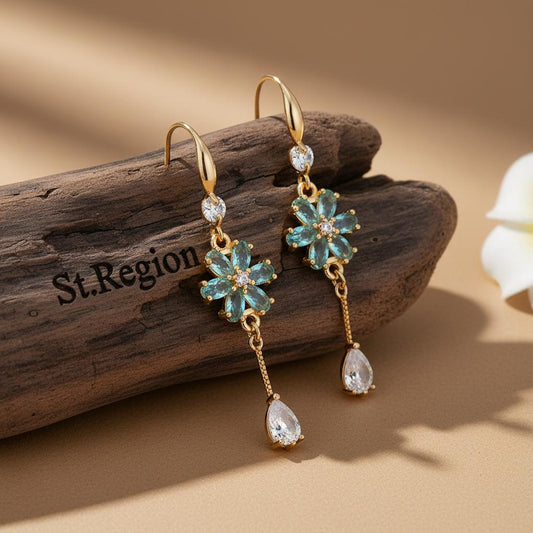 pink acrylic drop earrings for women St.Region
