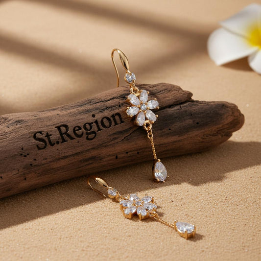 pink acrylic drop earrings for women St.Region