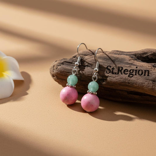 pink acrylic drop earrings for women St.Region