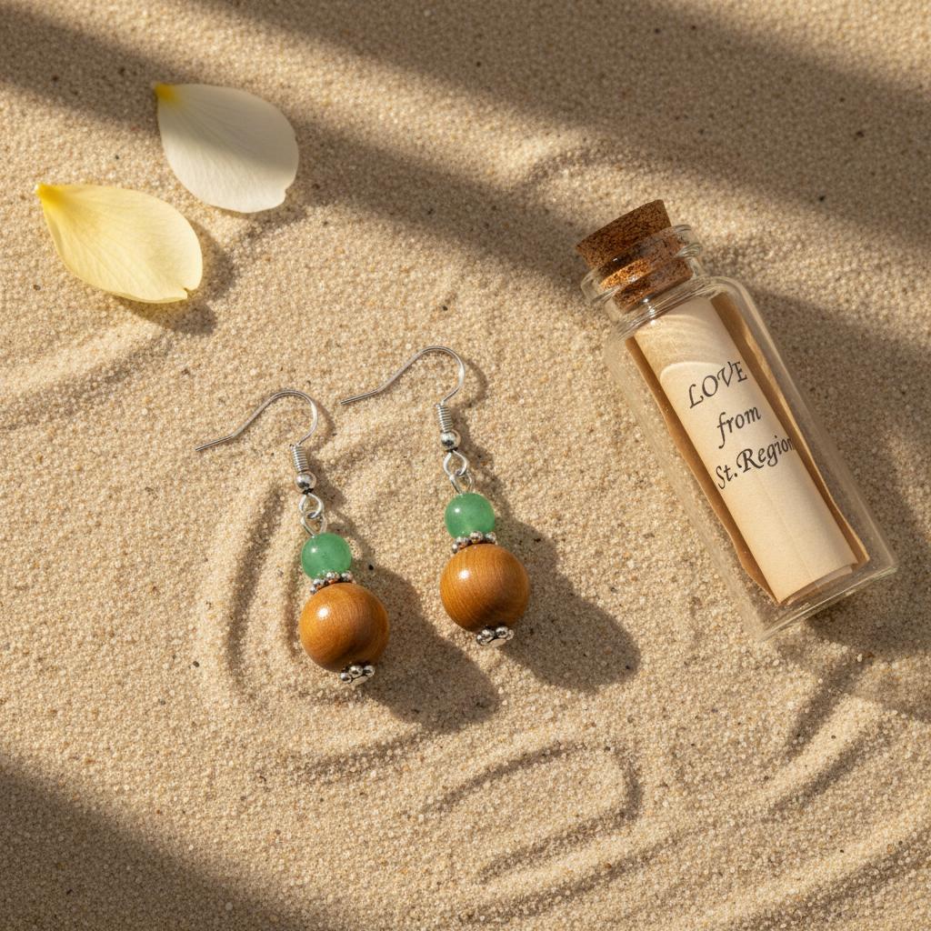 Green Jade and Brown Wood Silvertone ‌Gourd-Shape Hook Earrings, gold drop earrings for women, lifestyle look