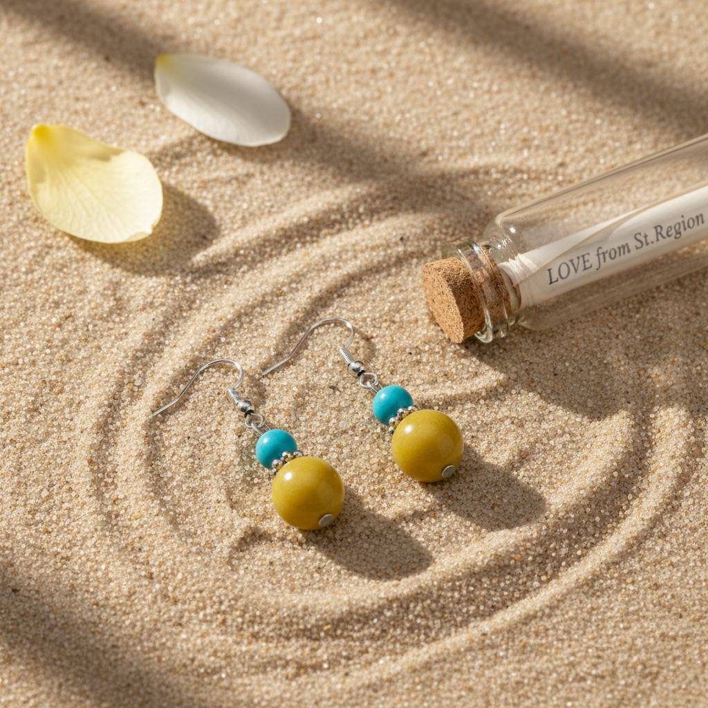 Blue and Yellow Jade Silvertone ‌Gourd-Shape Hook Earrings, silver drop earrings for women, lifestyle look