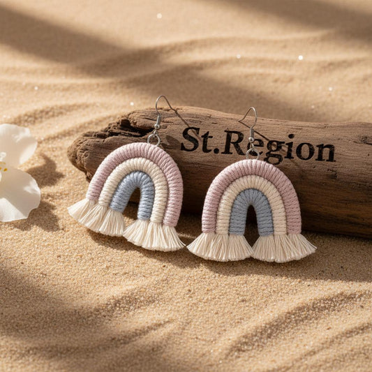 pink acrylic drop earrings for women St.Region