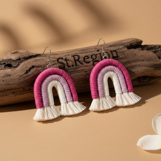 pink acrylic drop earrings for women St.Region