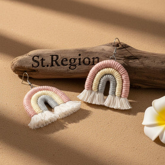 pink acrylic drop earrings for women St.Region