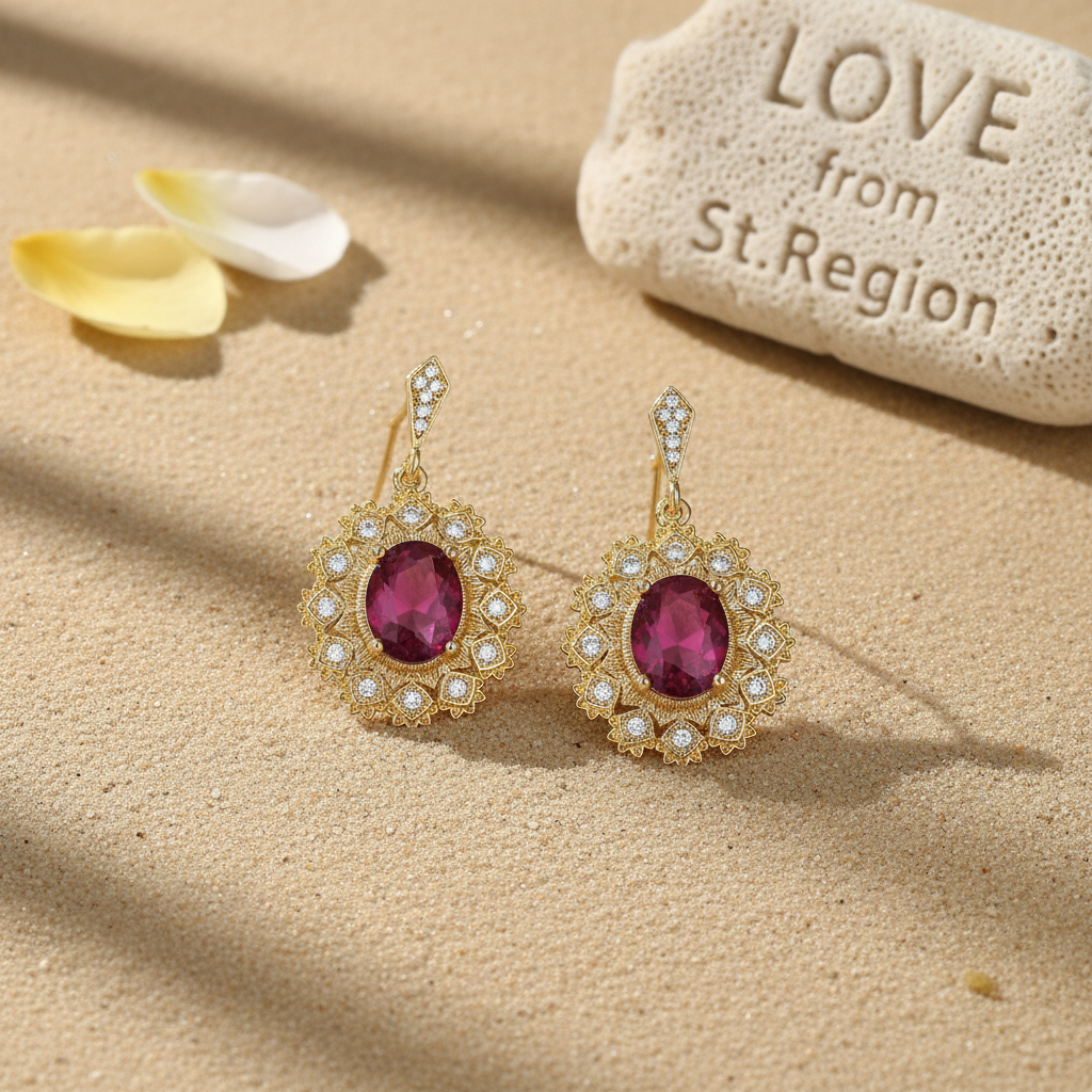 Rose Crystal & Cubic Zirconia Goldtone Oval-Cut Flower Dangle Earrings - Street Region