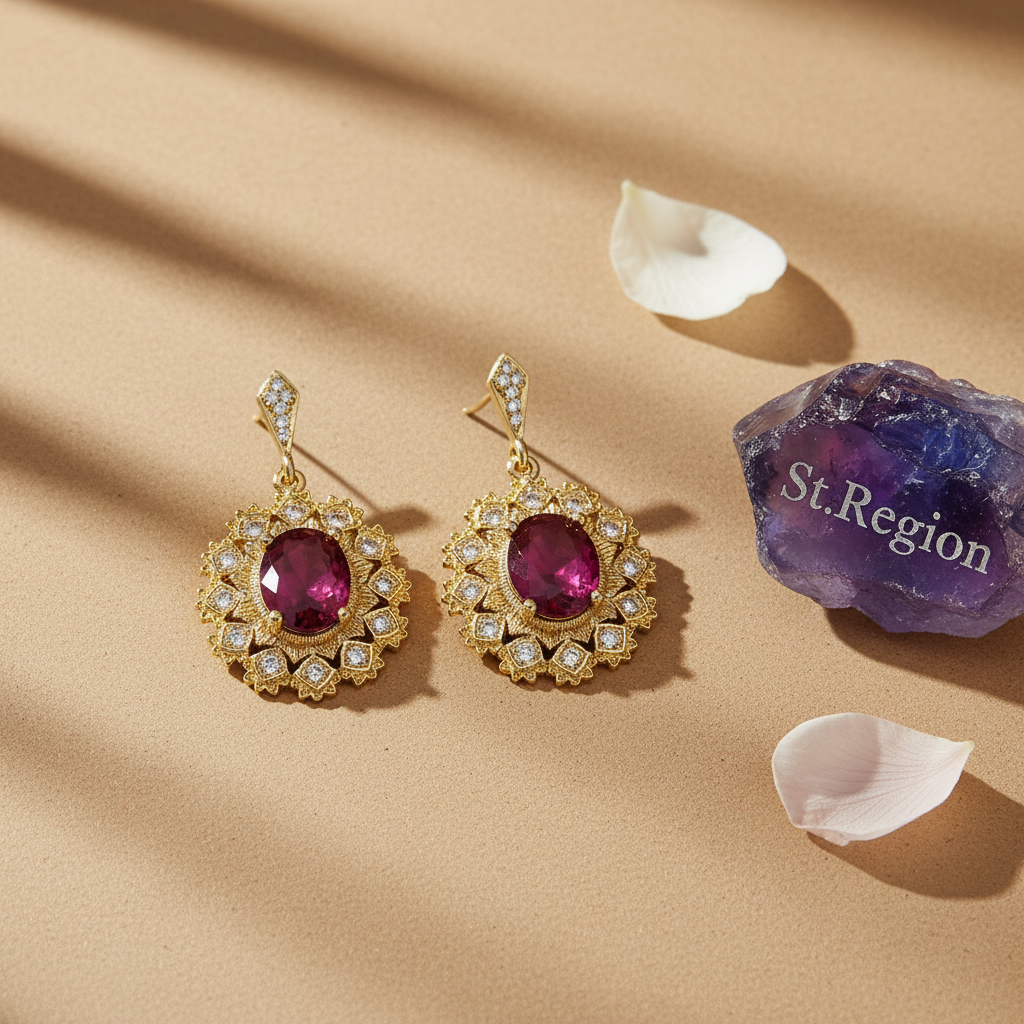 Rose Crystal & Cubic Zirconia Goldtone Oval-Cut Flower Dangle Earrings - Street Region