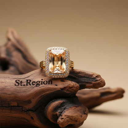 Champagne Crystal & Cubic Zirconia Radiant-Cut Ring - Street Region