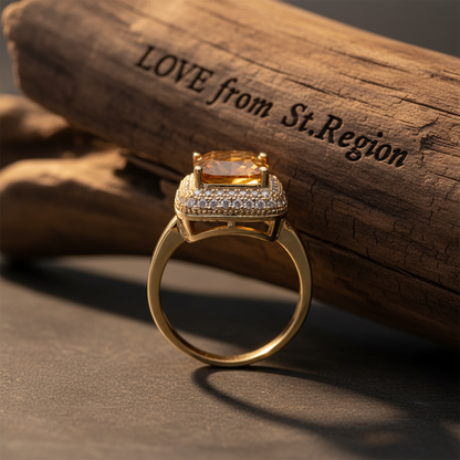 Champagne Crystal & Cubic Zirconia Radiant-Cut Ring - Street Region
