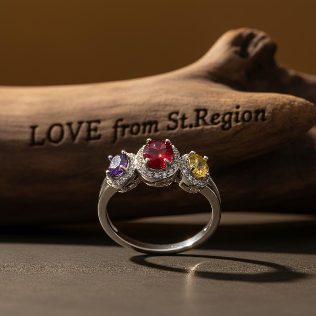 Multicolor Crystal and Cubic Zirconia Silver-Plated Oval Band Ring, silver statement rings for women, lifestyle look
