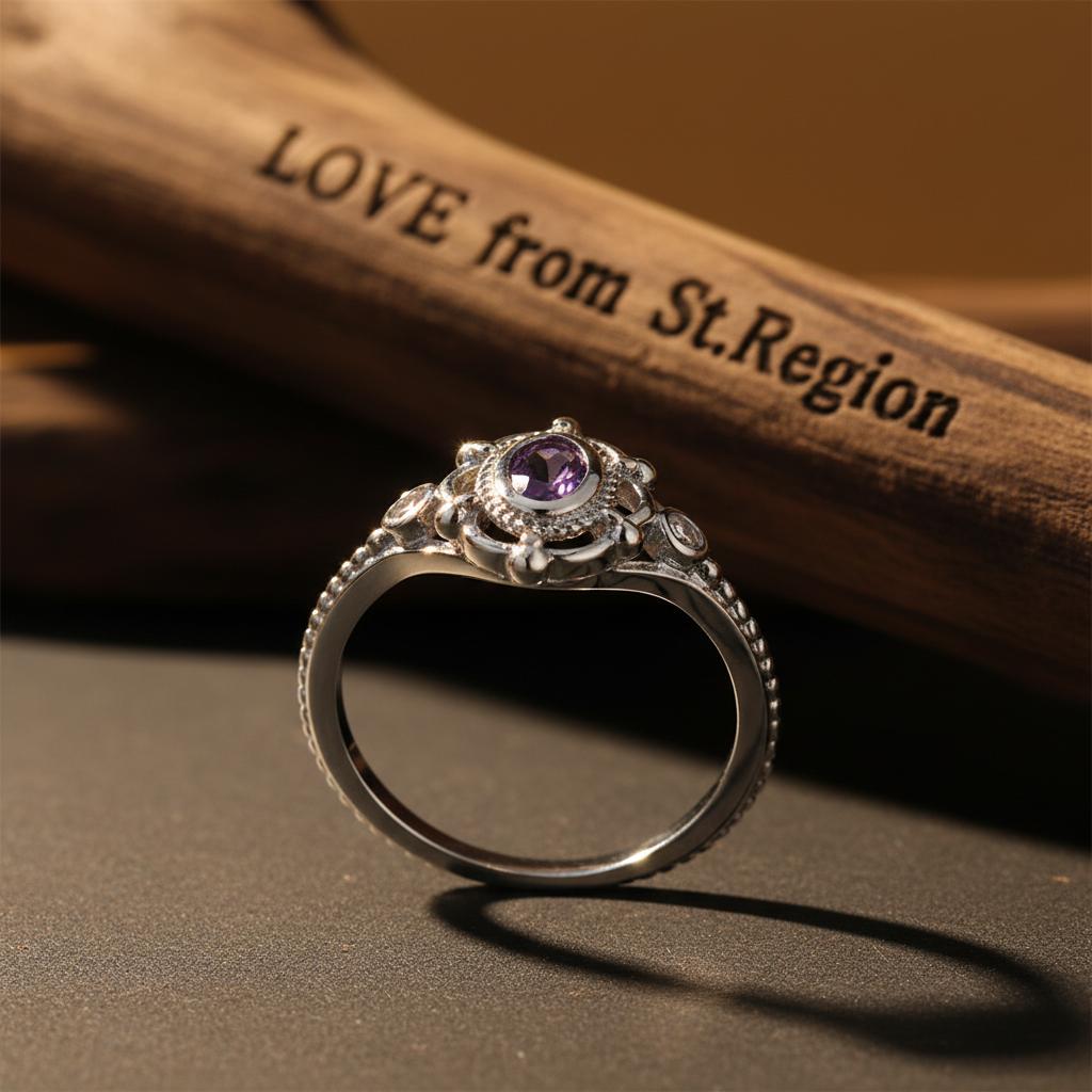 Cubic Zirconia and Purple Crystal Oval Ring, statement rings for women, everyday style, lifestyle look