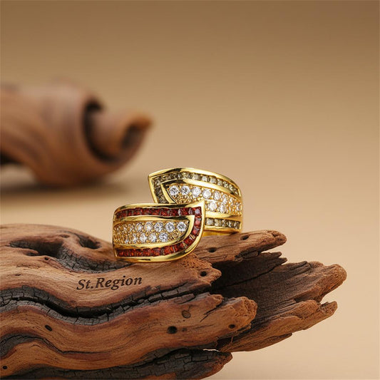 Crystal & Cubic Zirconia Princess-Cut Bypass Ring