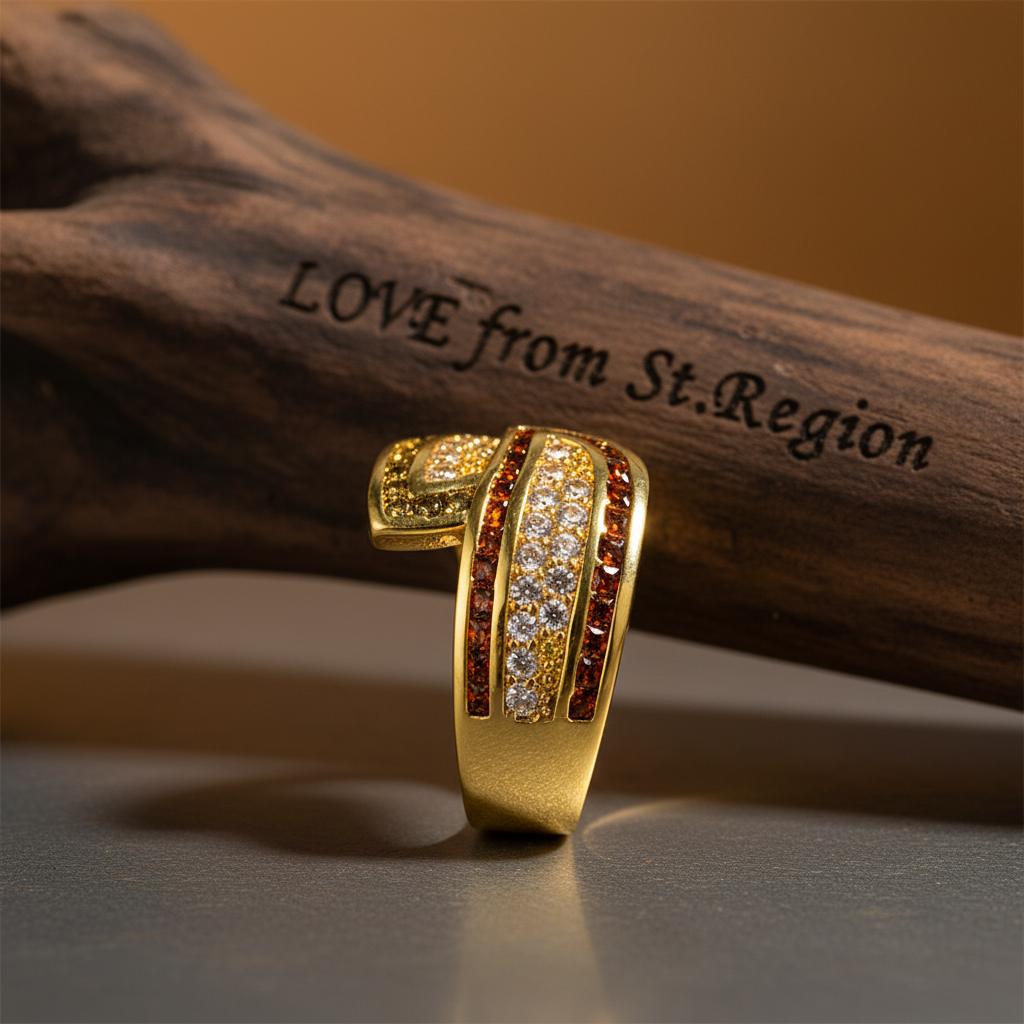 Crystal and Cubic Zirconia Princess-Cut Bypass Ring, statement rings for women, elegant gift for her, lifestyle look