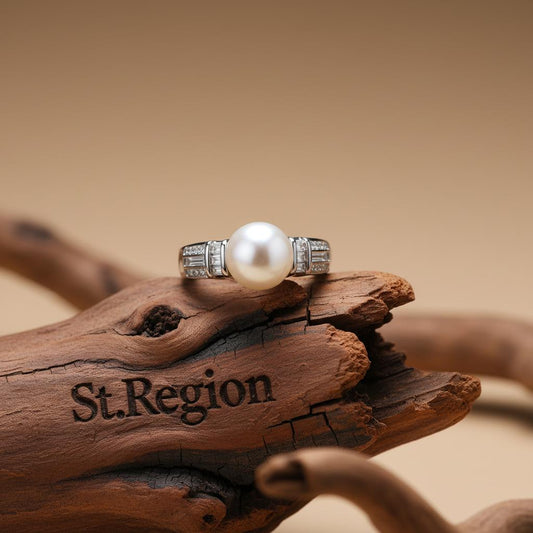 Pearl & Cubic Zirconia Silver-Plated Pavé Ring