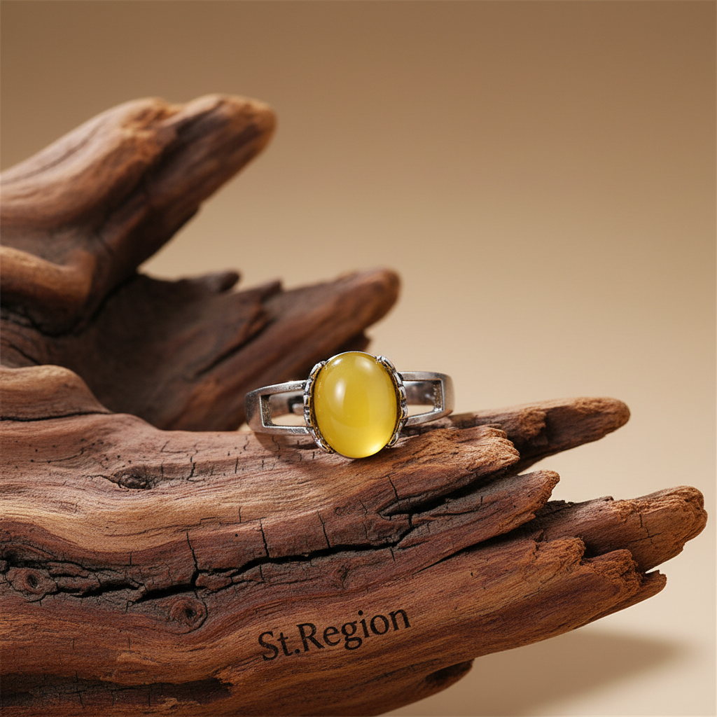 Yellow Resin & Silver-Plated Ring - Street Region