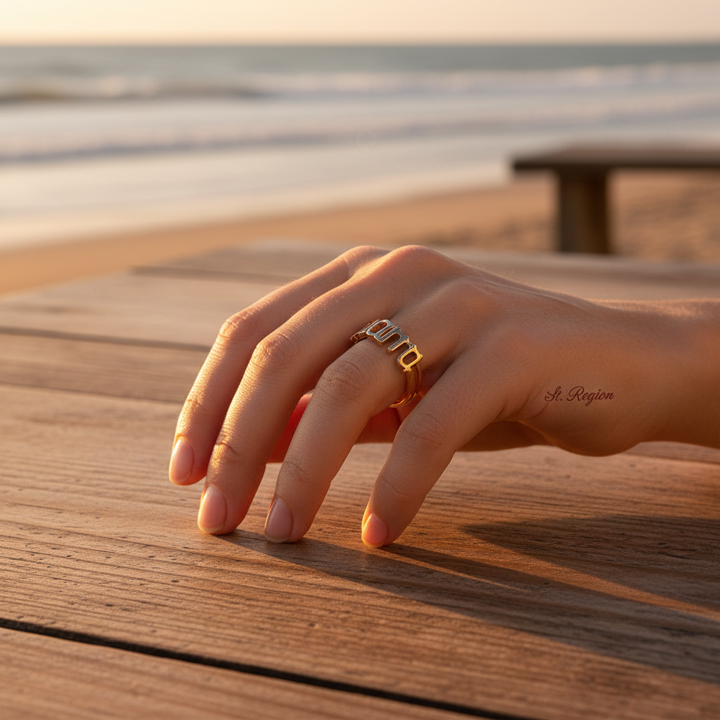 18K Gold-Plated 'Mama' Open Ring - Street Region