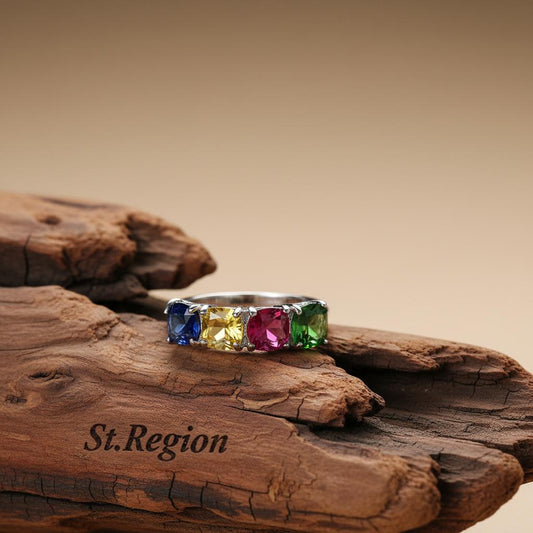 Pink Crystal & Silver-Plated Adjustable Ring