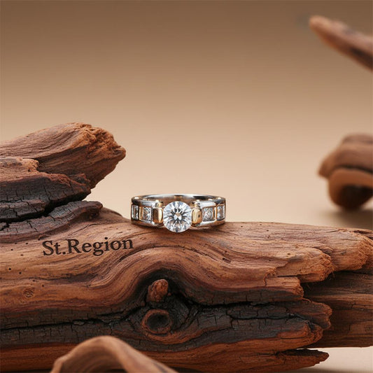 Crystal & Two Tone Cocktail Ring