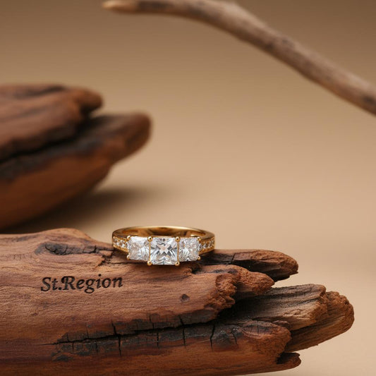 Crystal & Cubic Zirconia Princess-Cut Band Ring