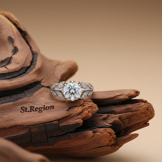 Crystal & Silver-Plated Prong-Set Floral Cocktail Ring