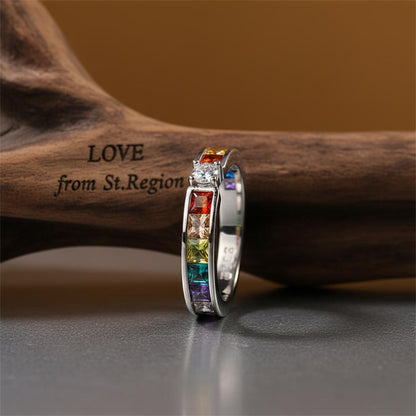 Jewel-Tone Crystal and Cubic Zirconia Channel Ring, statement rings for women, botanical inspired, lifestyle look