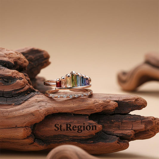 Green Multicolor Crystal & 18K Rose Gold-Plated Crown Open Ring