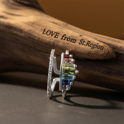 Multicolor Crystal and Silver-Plated Crown Open Ring, silver statement rings for women, lifestyle look