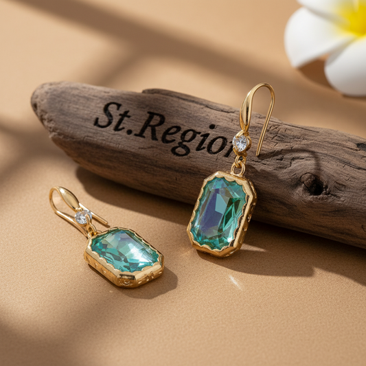 Green Crystal & Cubic Zirconia Goldtone Cushion-Cut Hook Earrings - Street Region