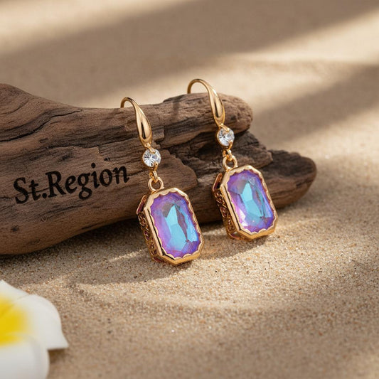 pink acrylic drop earrings for women St.Region