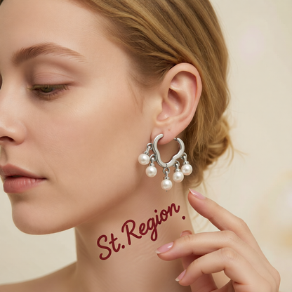 Pearl & Silver-Plated Cloud Tassel Drop Earrings