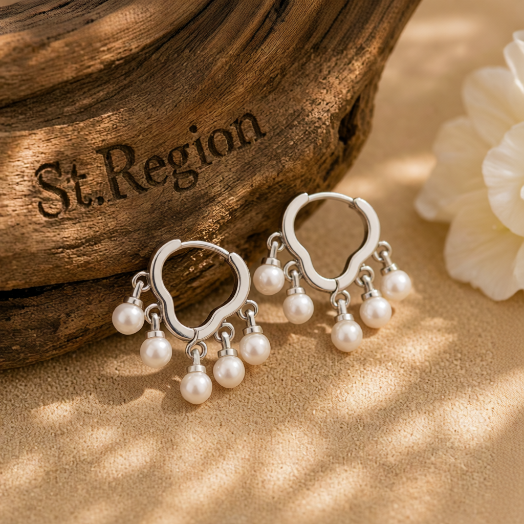 Pearl & Silver-Plated Cloud Tassel Drop Earrings