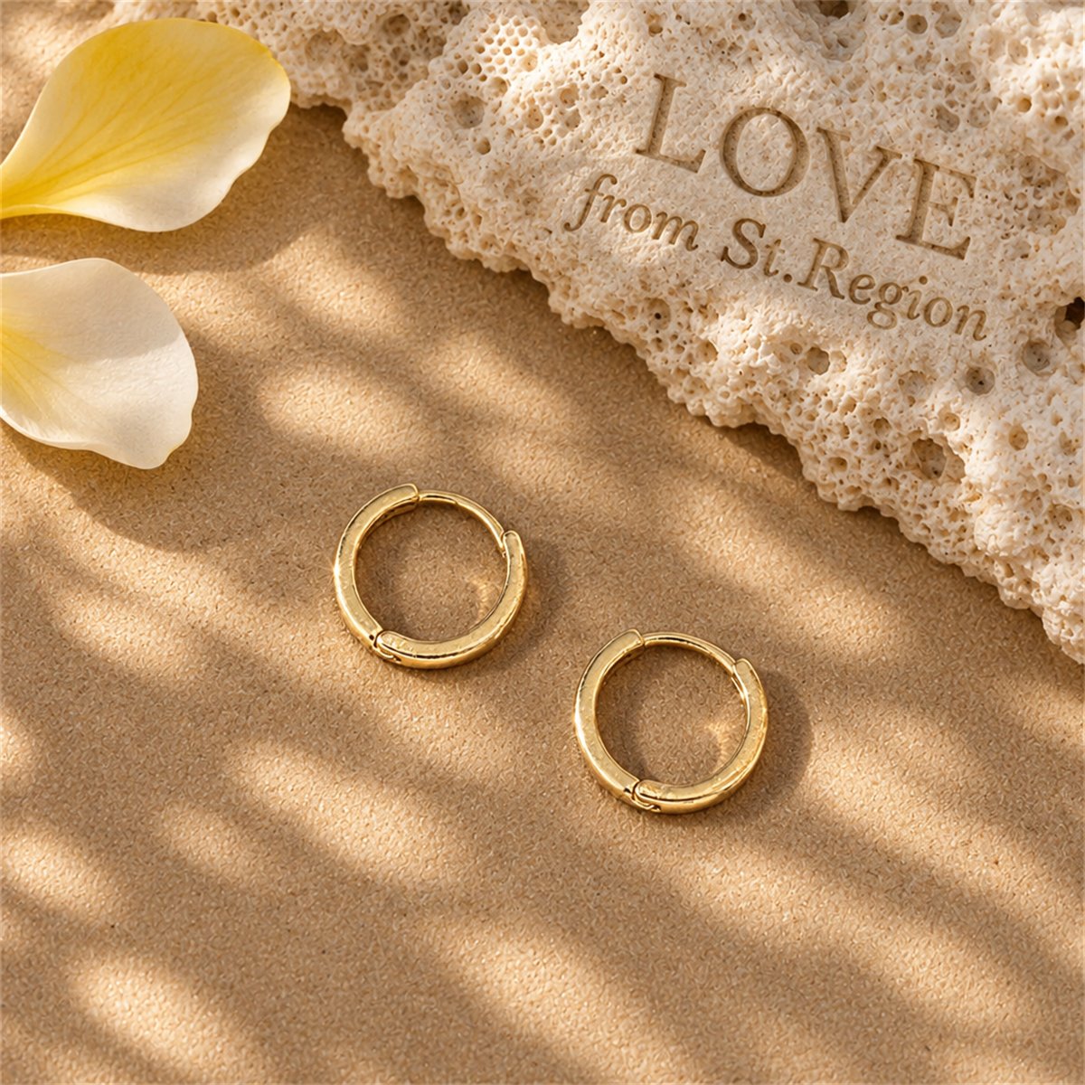 18K Gold-Plated Huggie Earrings, gold huggie earrings, vintage-inspired design, lifestyle look