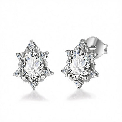 Pear Crystal & Cubic Zirconia Stud Earrings