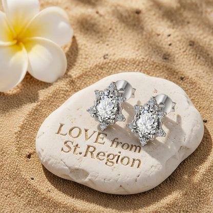 Pear Crystal & Cubic Zirconia Stud Earrings