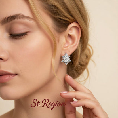 Pear Crystal & Cubic Zirconia Stud Earrings