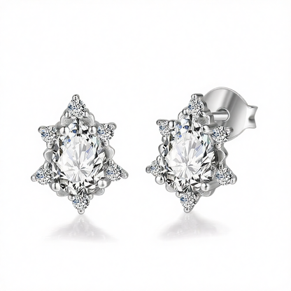 Pear Crystal & Cubic Zirconia Stud Earrings